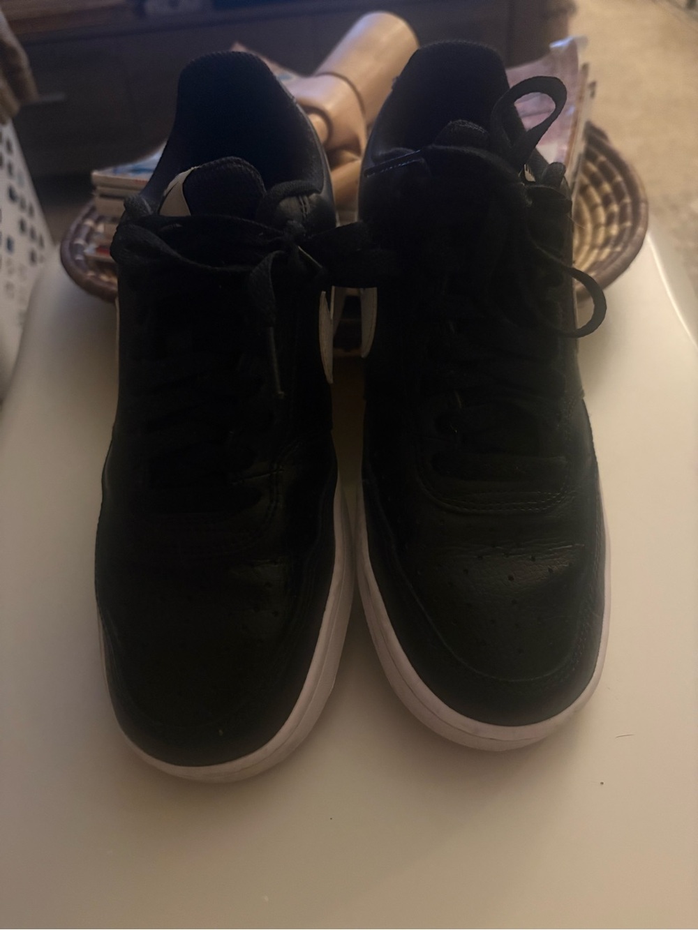 Nike Court Vision Women’s Black and White Sneakers - Picture 2 of 8